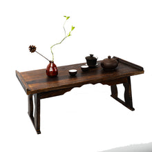 Load image into Gallery viewer, Wood antique tea table Foldable tatami table Traditional Asian Furniture Living Room Low Dinner Floor Table HW07
