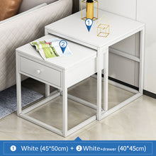 Load image into Gallery viewer, Nordic Coffee Table Expandable Tea Table Set Bedroom Nightstand Small Wooden End Table with Drawer Living Room Furniture
